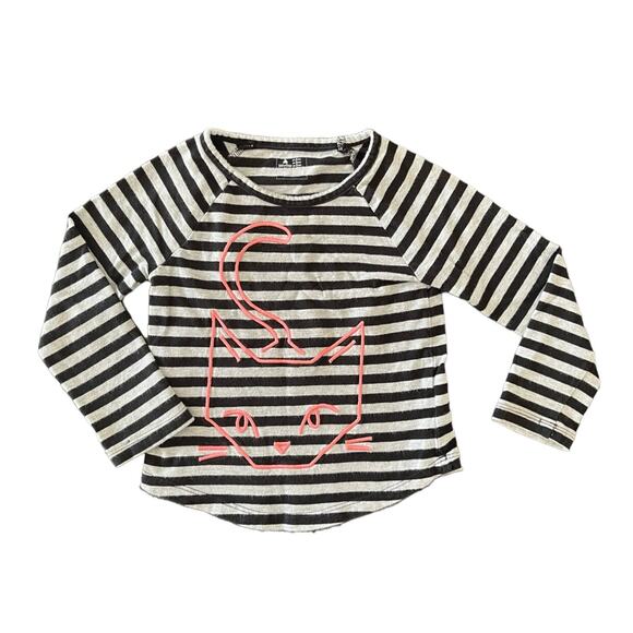 Gap Other - Gap VGUC Black / Light Gray Stripes Long Sleeve Shirt with Cat